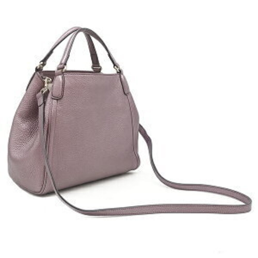 Gucci Soho Bag Interlocking GG Leather Purple Tassel Fringe Charm Metallic - Picture 2 of 6